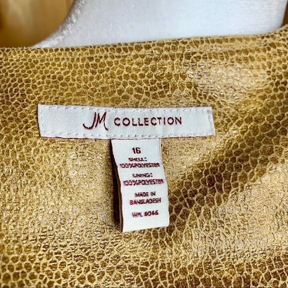 JM Collection vegan leather snake print jacket 16 - Picture 6 of 8